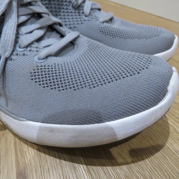 KIZIK Lima Hands Free Lace Up Shoes Sneakers in Gray Knit Comfy Travel Casual - Picture 9 of 14